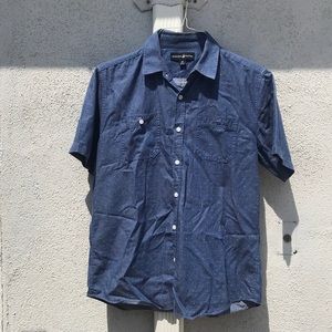 Short sleeve blue button up